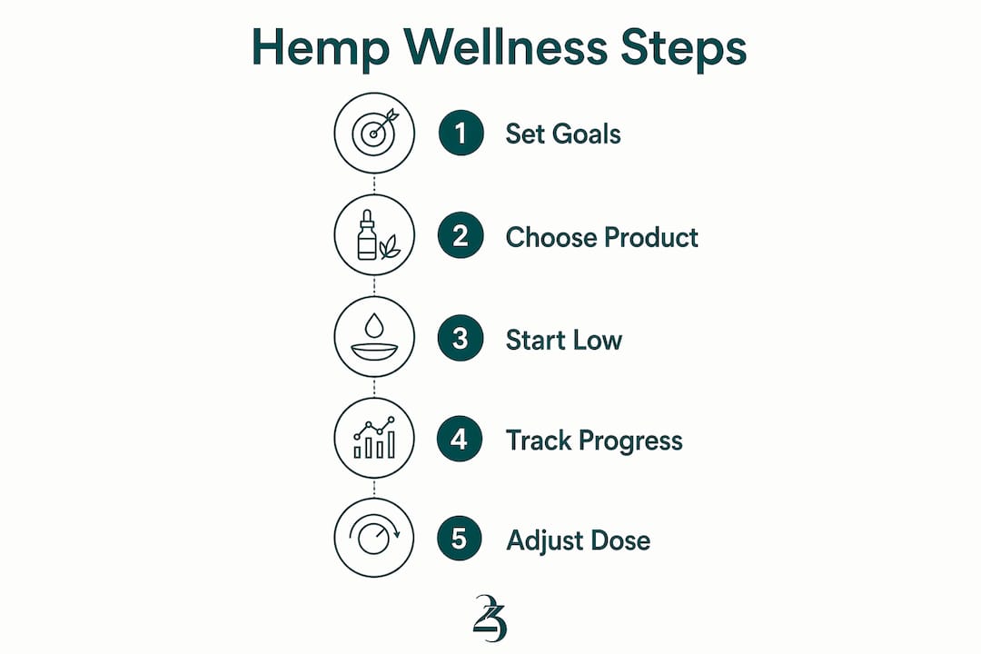 Infographic showing hemp wellness plan steps
