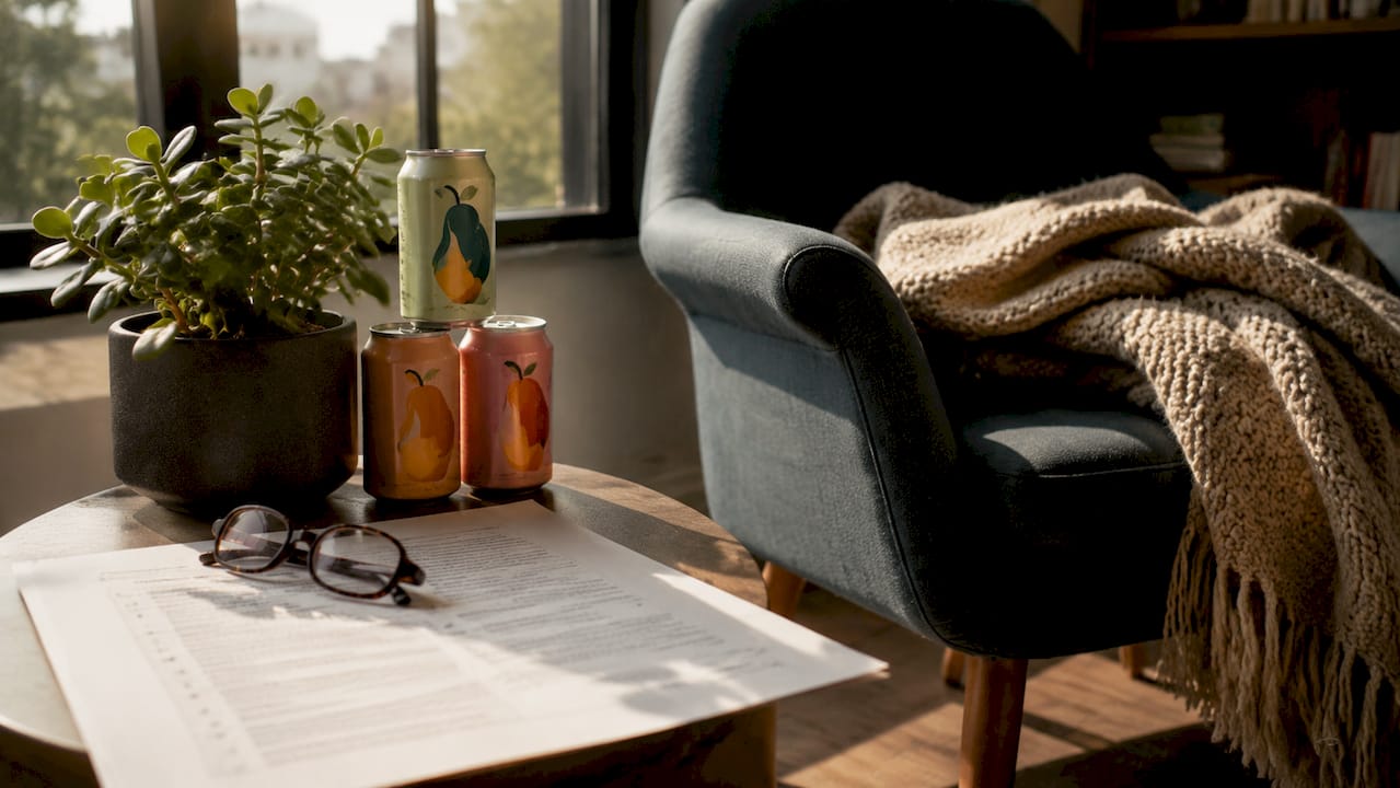 Legal cannabis document with hemp THC beverages on desk