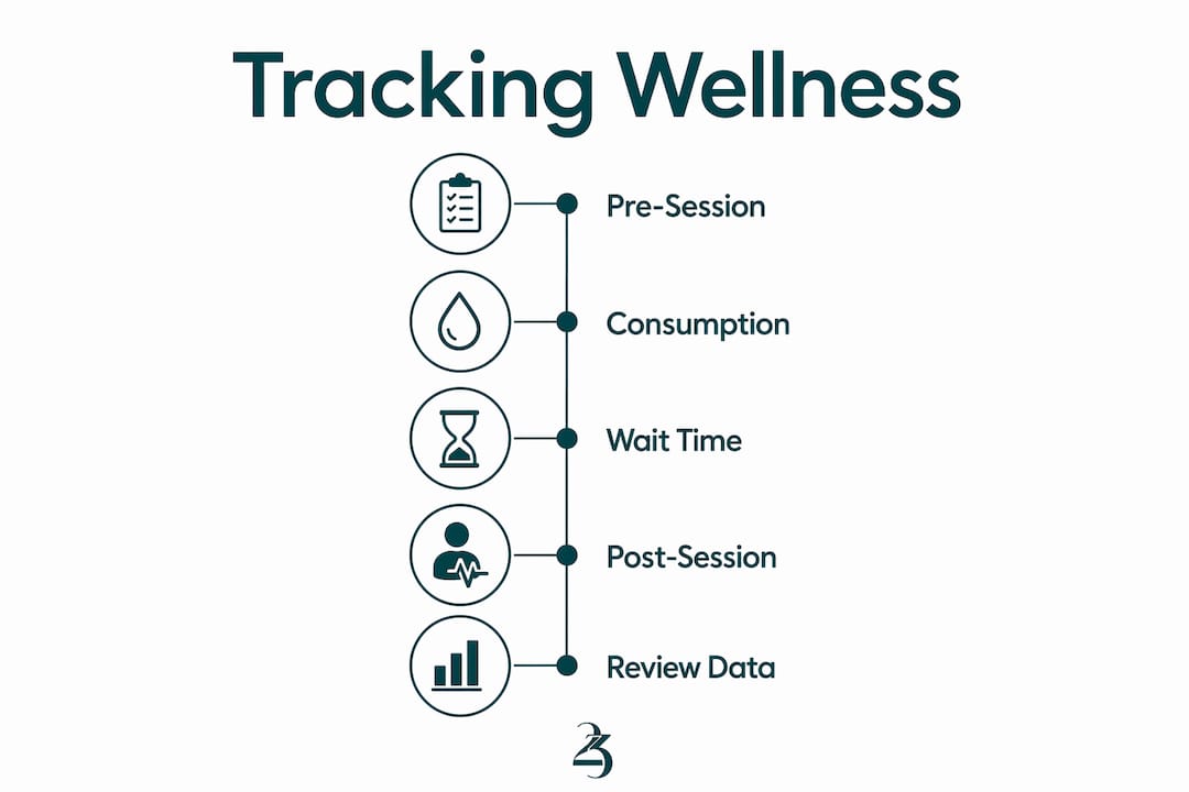 Infographic showing cannabis wellness tracking steps