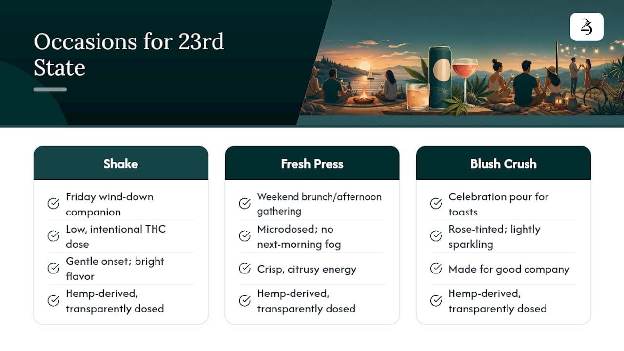 23rd State: low-dose THC beverages for the moments that matter — overview diagram