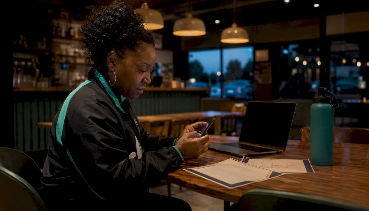 User interacting with sports platform mobile app