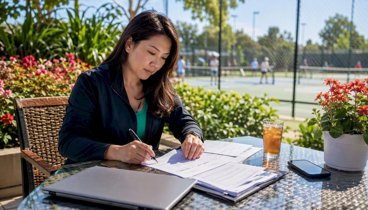 Event organizer reviewing early bird pricing plans