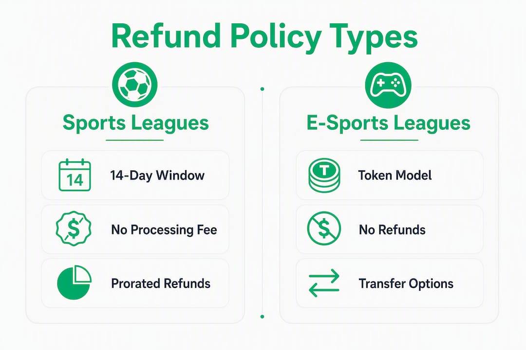 Infographic comparing refund policy types