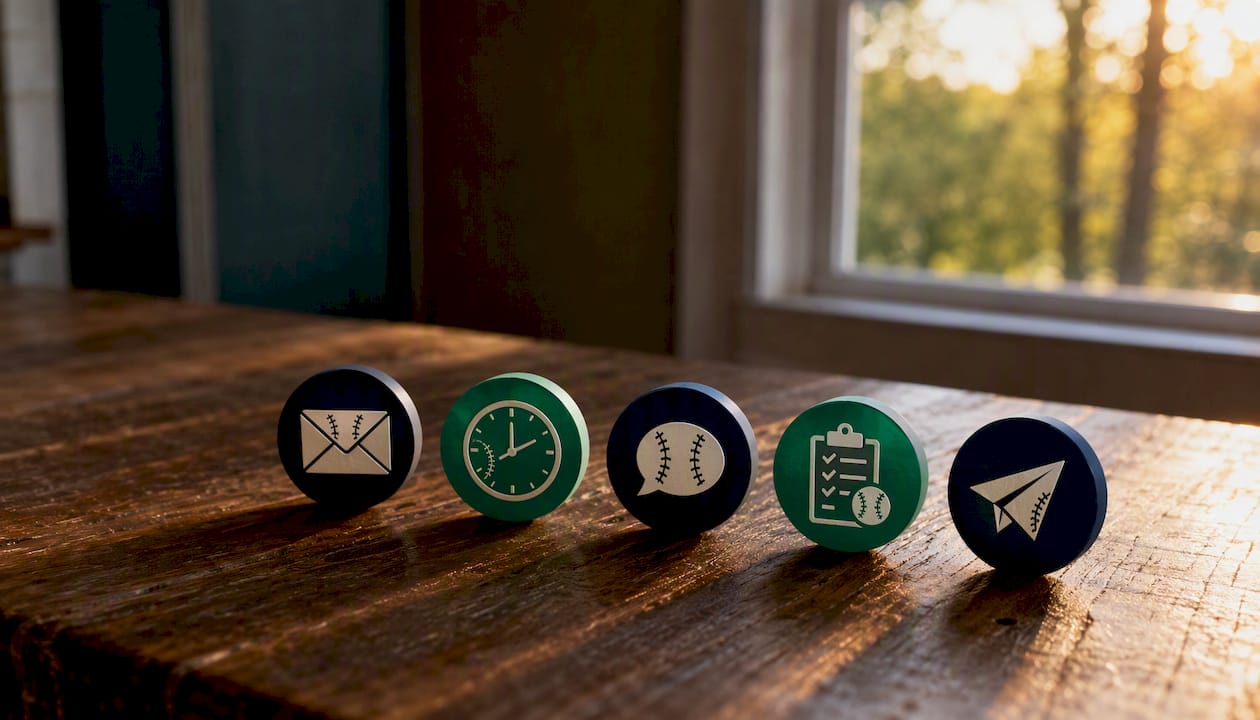 Icons representing league email essentials