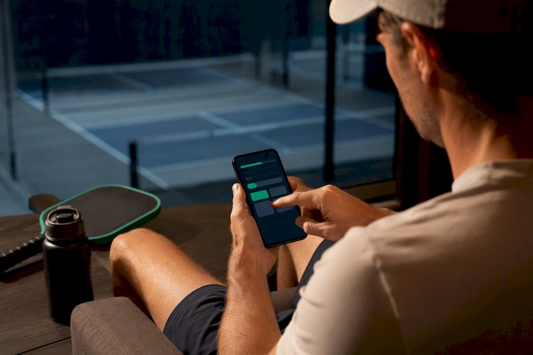 Pickleball player completing feedback survey
