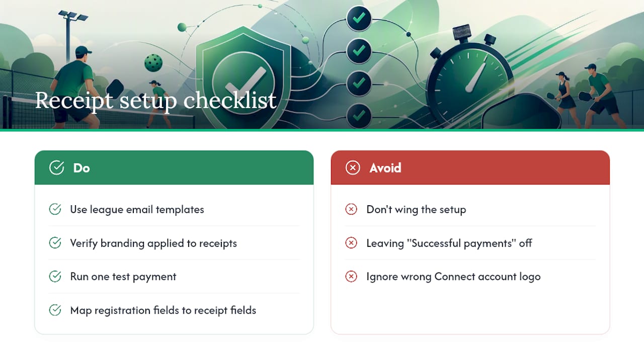 A Publisher's Take on Stripe Receipts and League Admin — overview diagram