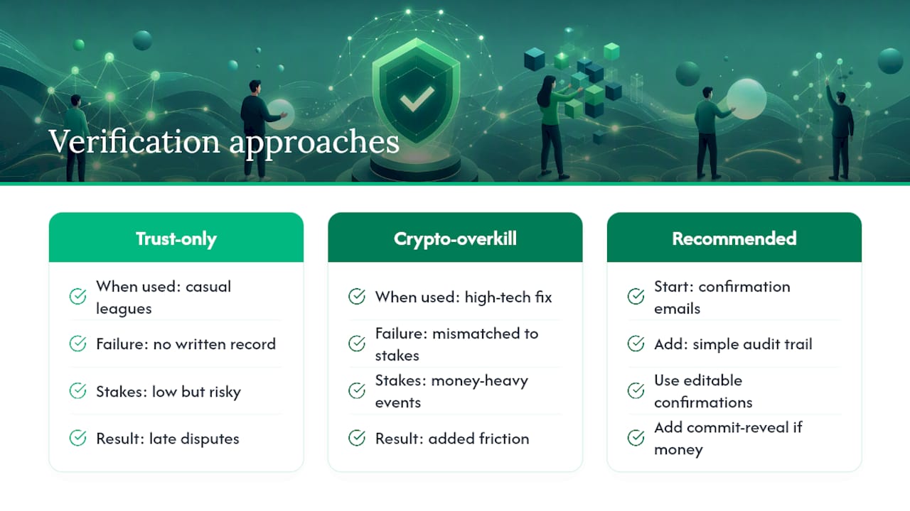 Why Most Leagues Over-Engineer or Under-Build Their Verification Process — overview diagram