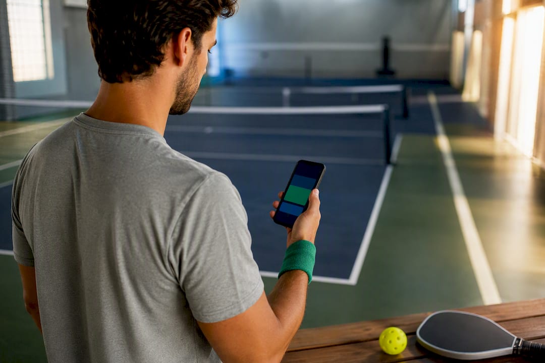 Player checking pickleball league offer