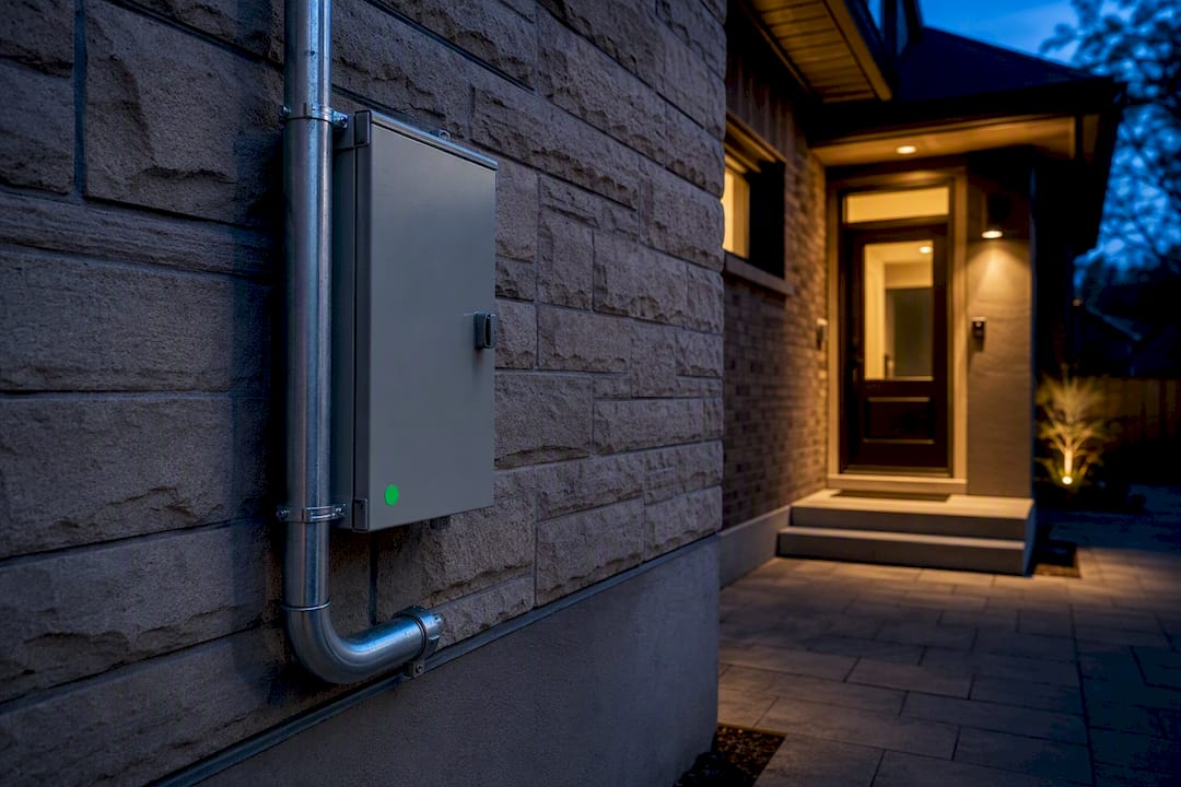 Electrical service entrance ready for inspection