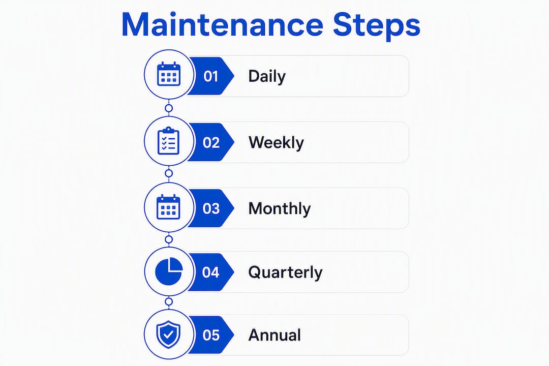 Infographic showing website maintenance plan steps
