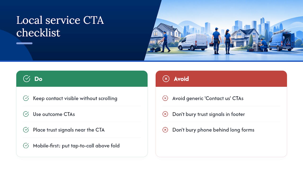 CTAs for Local Service Businesses: A Field Checklist — overview diagram