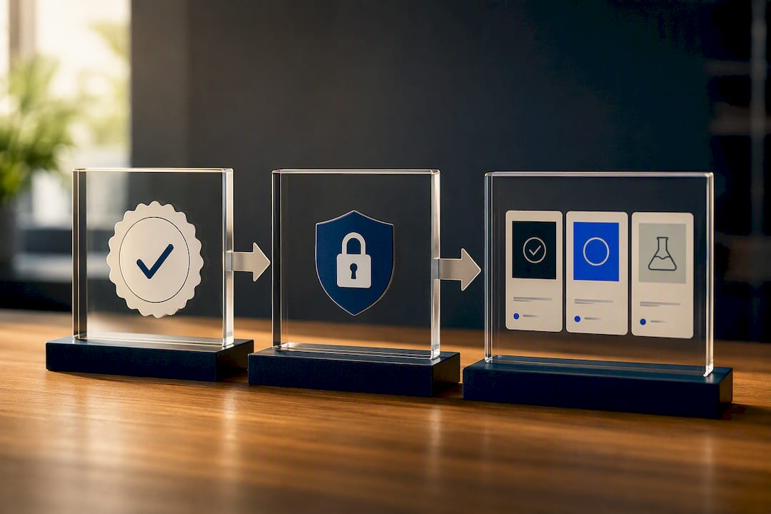 Trust badge linked to verification evidence