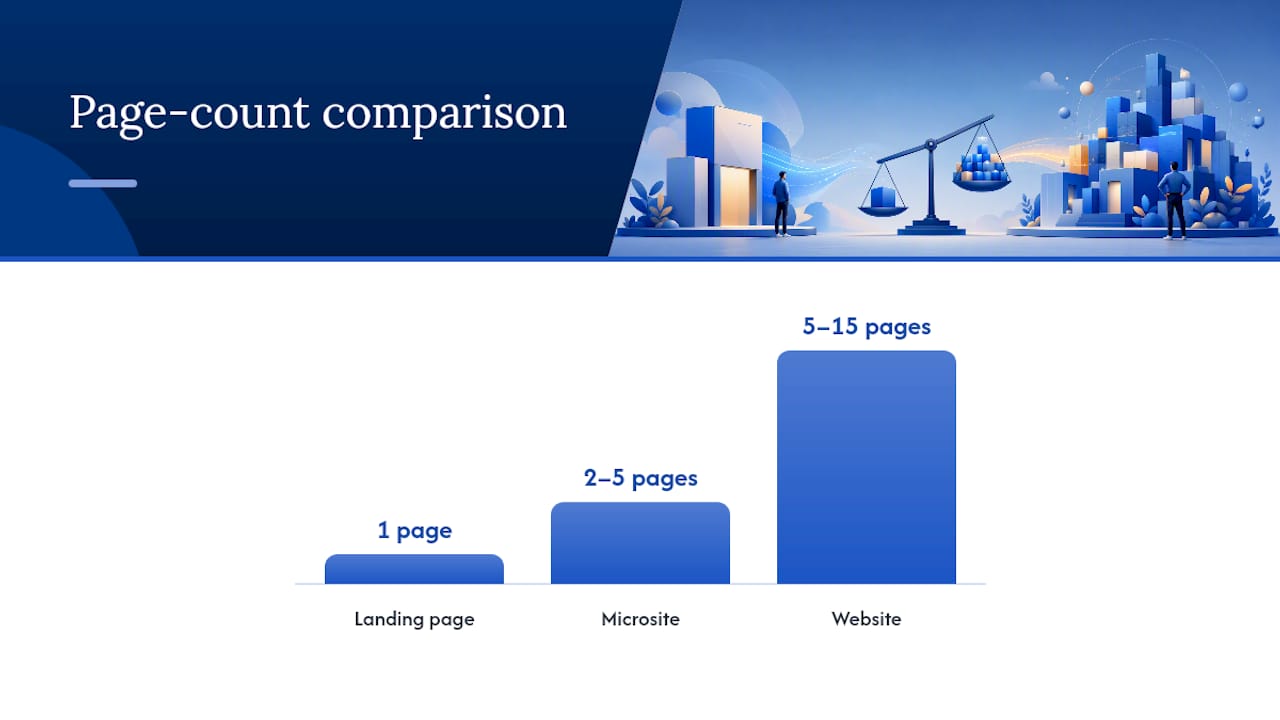 Landing page microsite website comparison