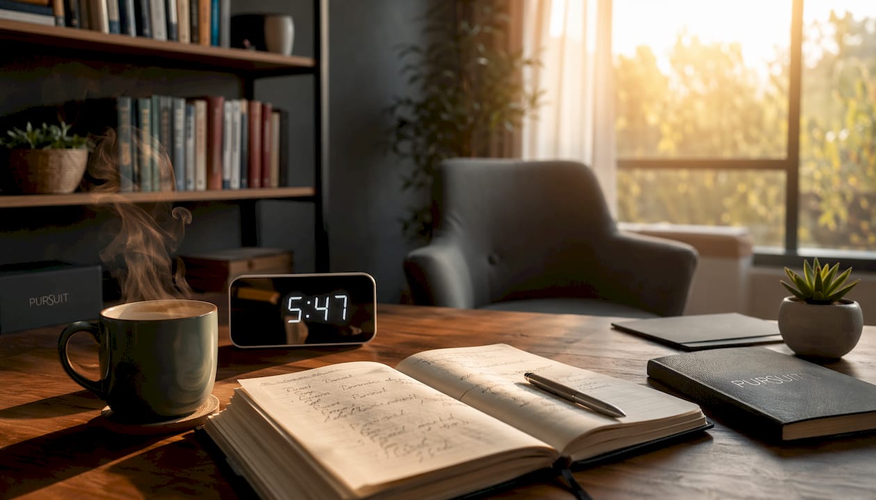 Therapist desk with session clock and notes