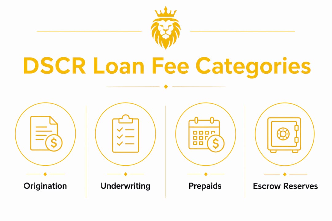 Infographic illustrating DSCR loan fee categories