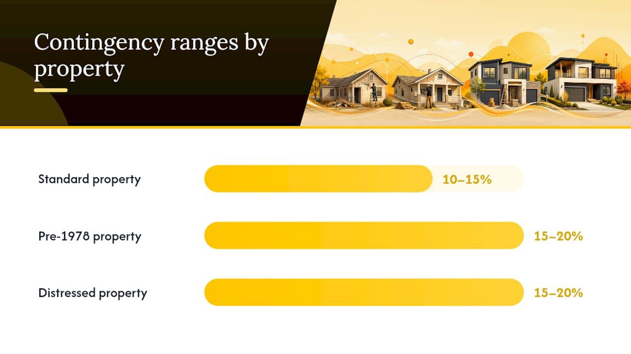 Diagram of rehab budget structure and contingency levels