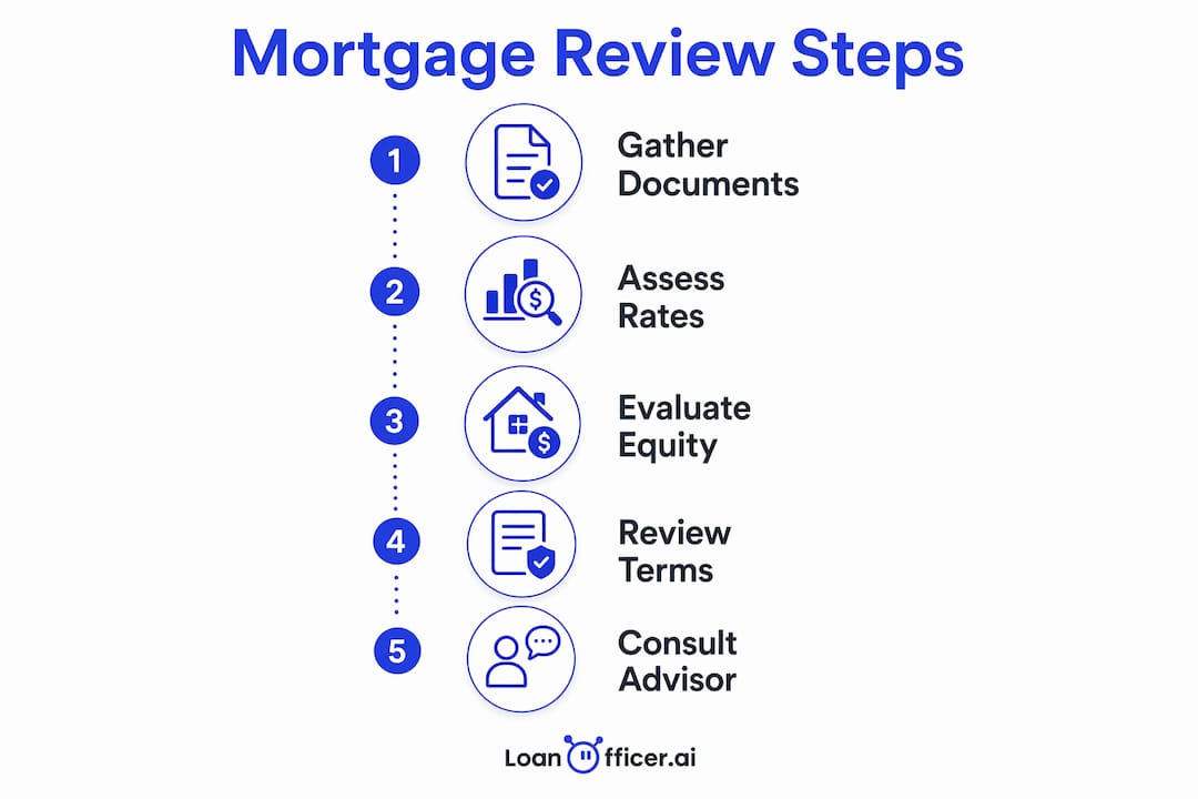 Infographic showing key steps in annual mortgage review