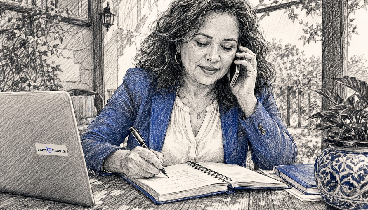 Loan officer making initial client call