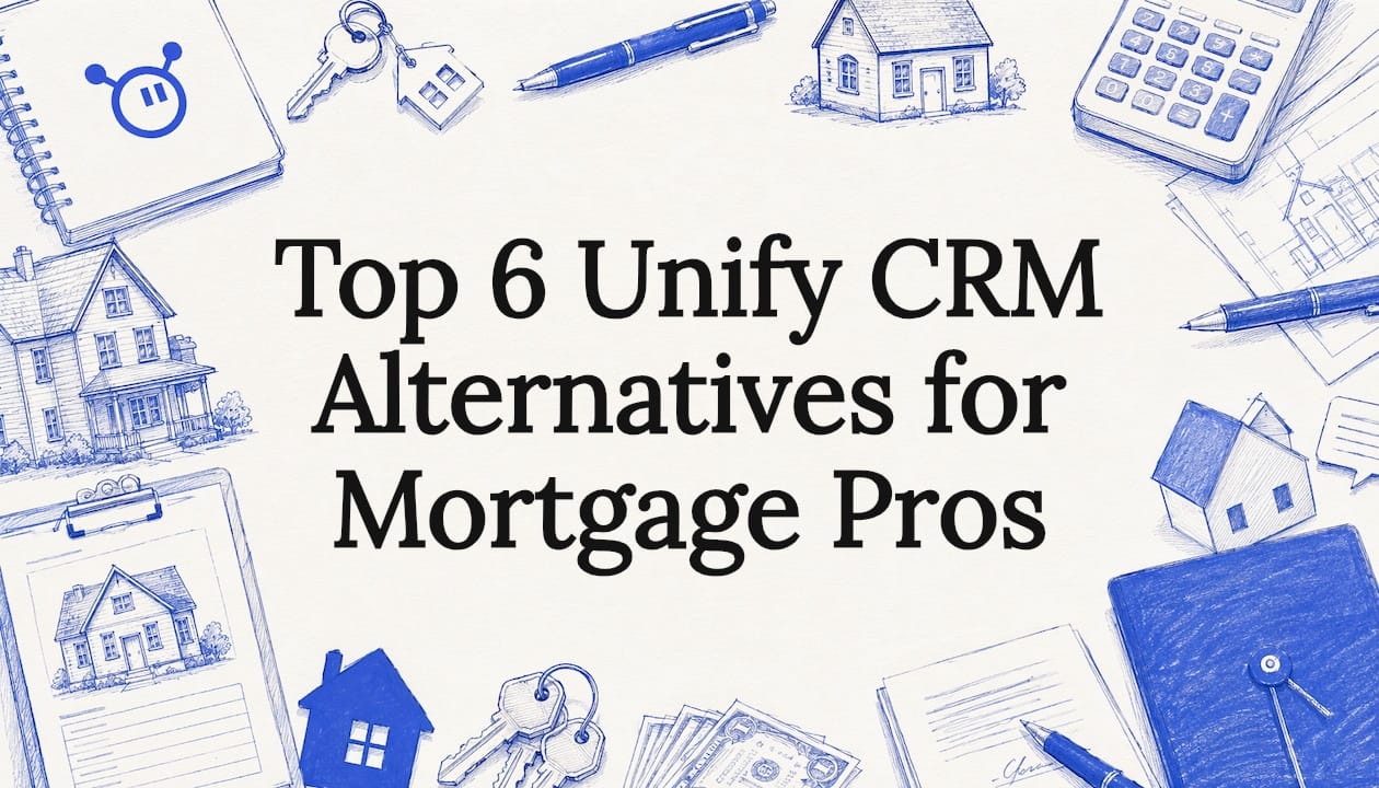 Decorative mortgage theme title card illustration