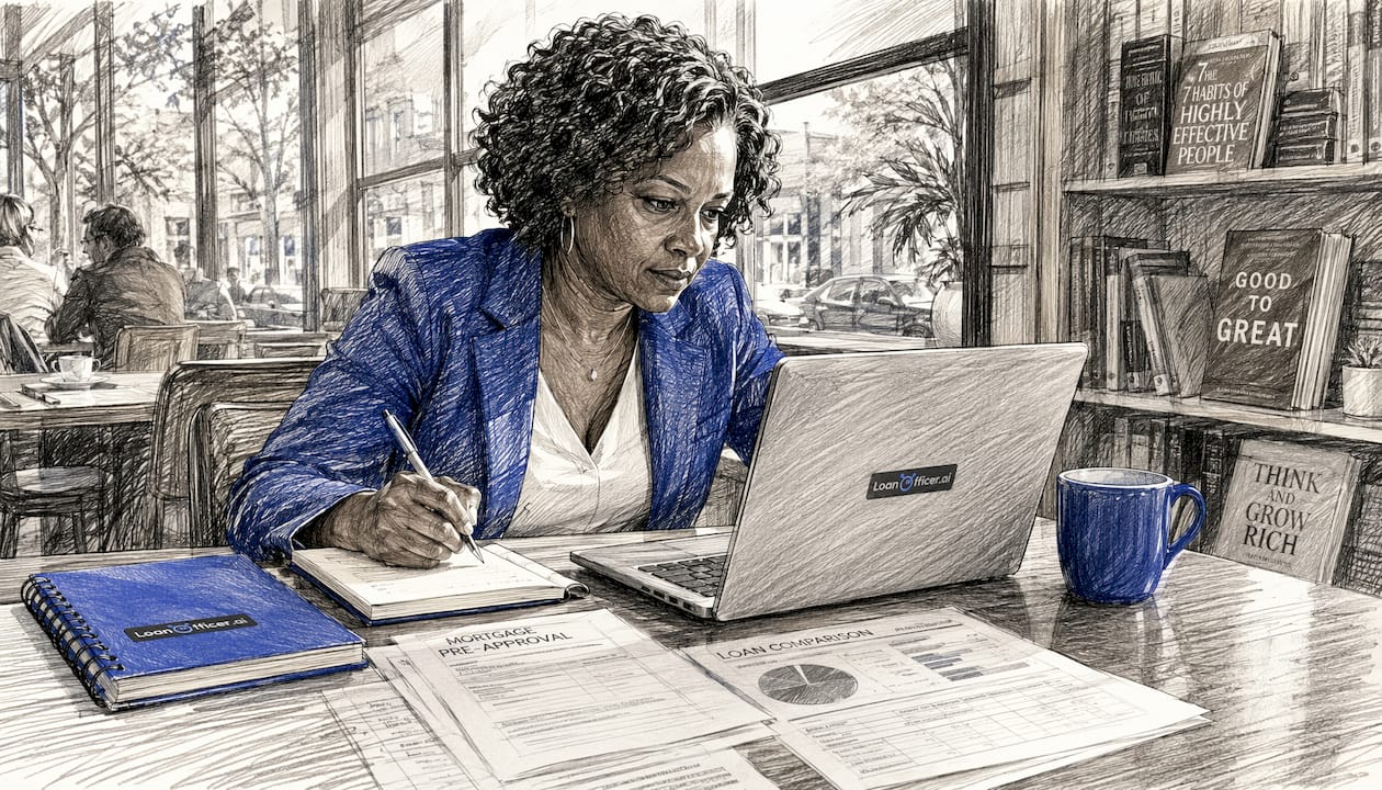 Loan officer working with mortgage CRM software