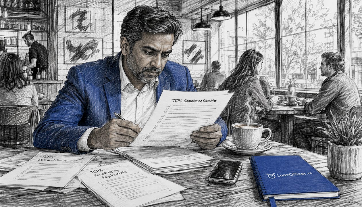 Mortgage professional reviewing compliance documents