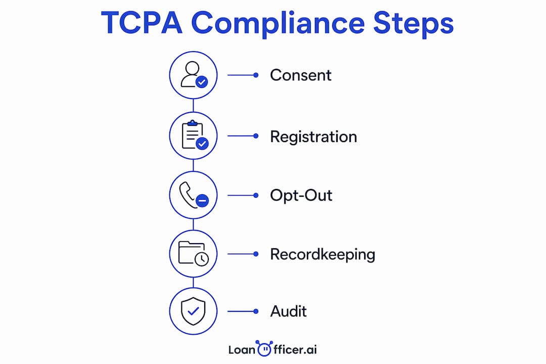 Infographic outlining key TCPA compliance steps