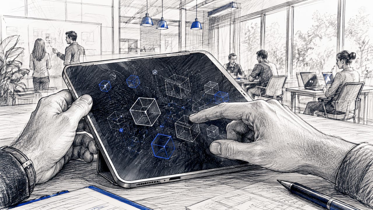 Hands auditing integrations with tablet device