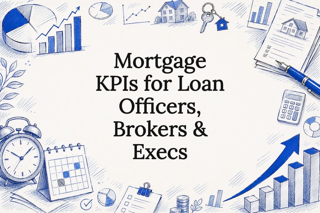 Decorative title card illustration for mortgage KPIs