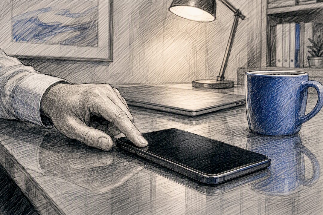 Hand pressing phone button monitoring borrower signals