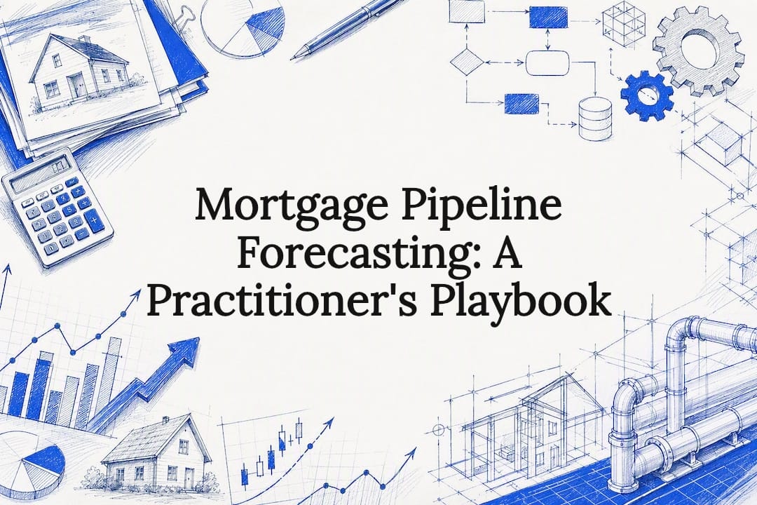Decorative title card illustration for mortgage pipeline forecasting