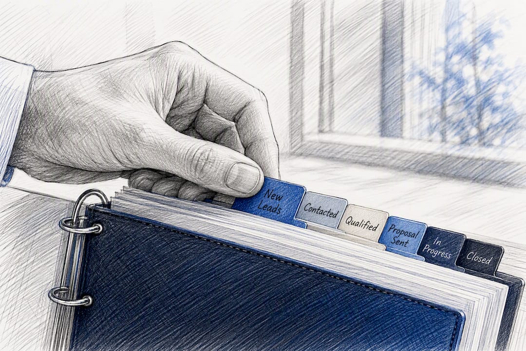 Hand organizing segmented lead data tabs