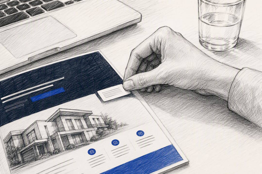 Hand applying marketing disclosure label