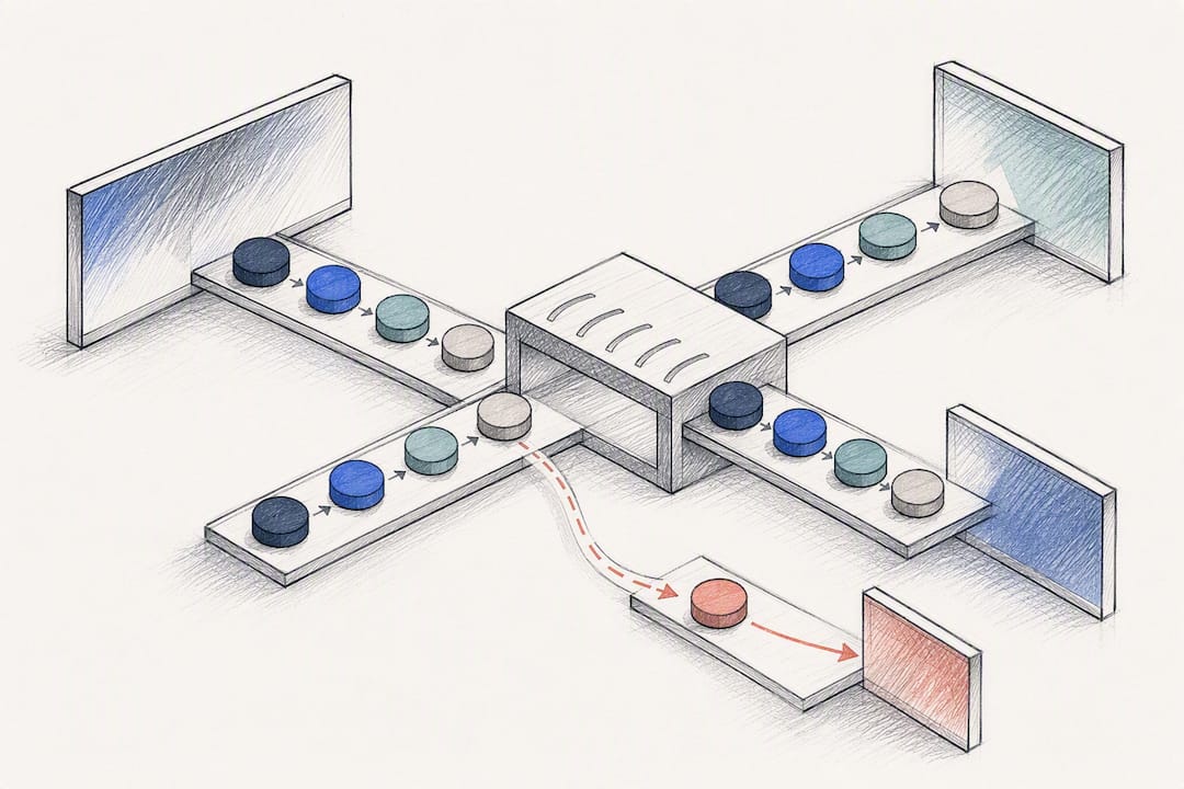 Illustration of synchronized loan system stages