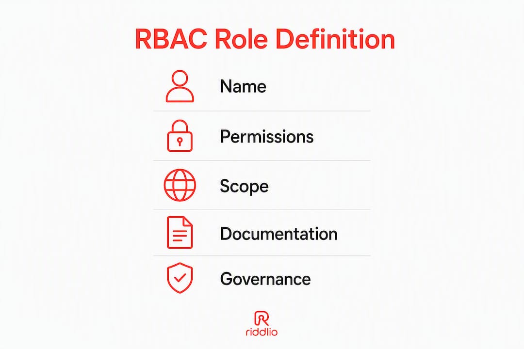 Infographic showing steps to define RBAC roles