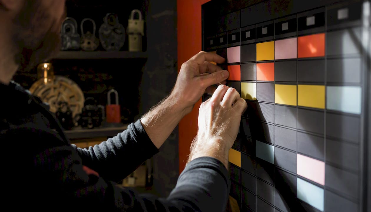 Manager adjusting shift notes on rota board