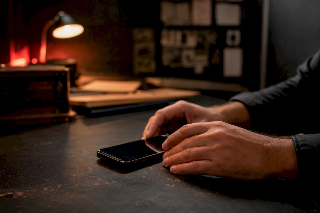 Hands holding smartphone with gift card reminder