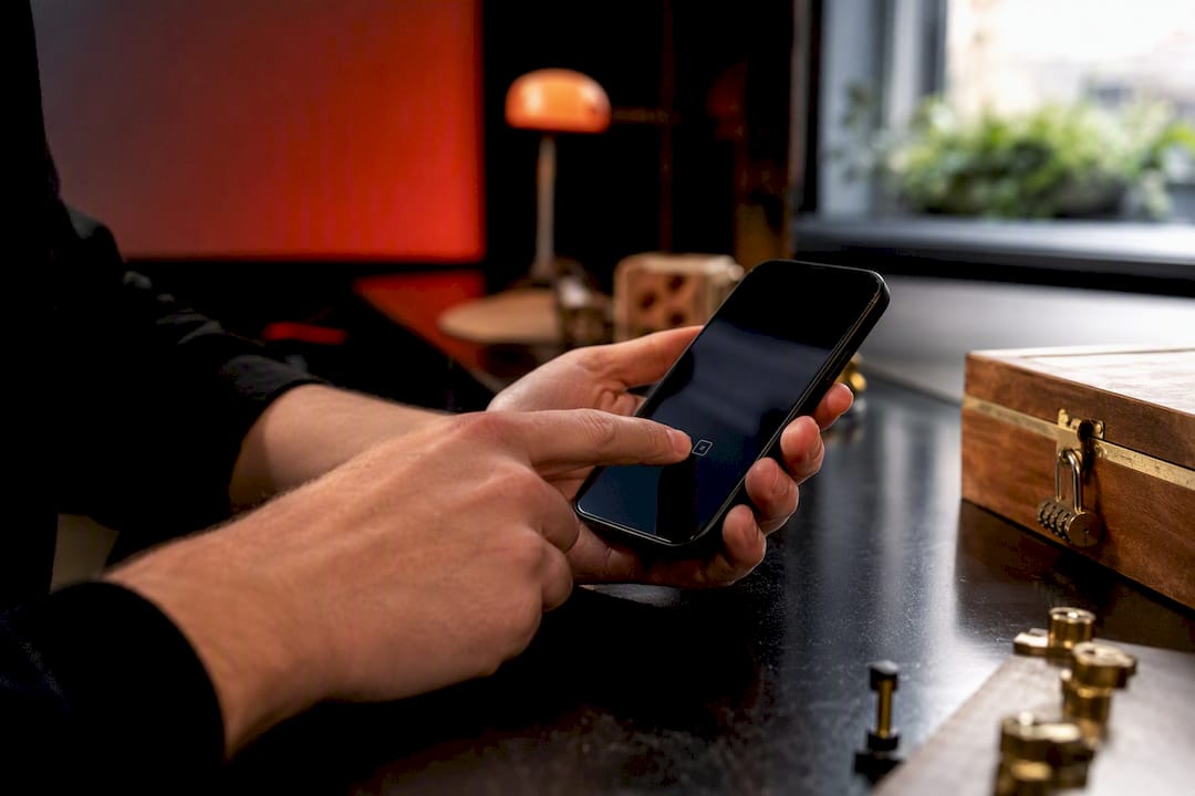 Hand tapping unchecked consent checkbox on phone