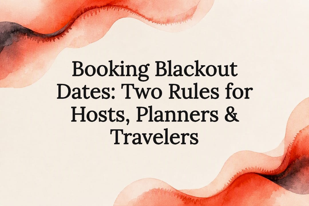 Decorative blackout dates booking title card