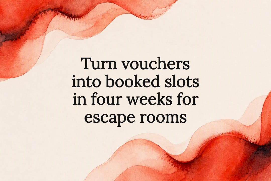 Decorative escape room voucher title card