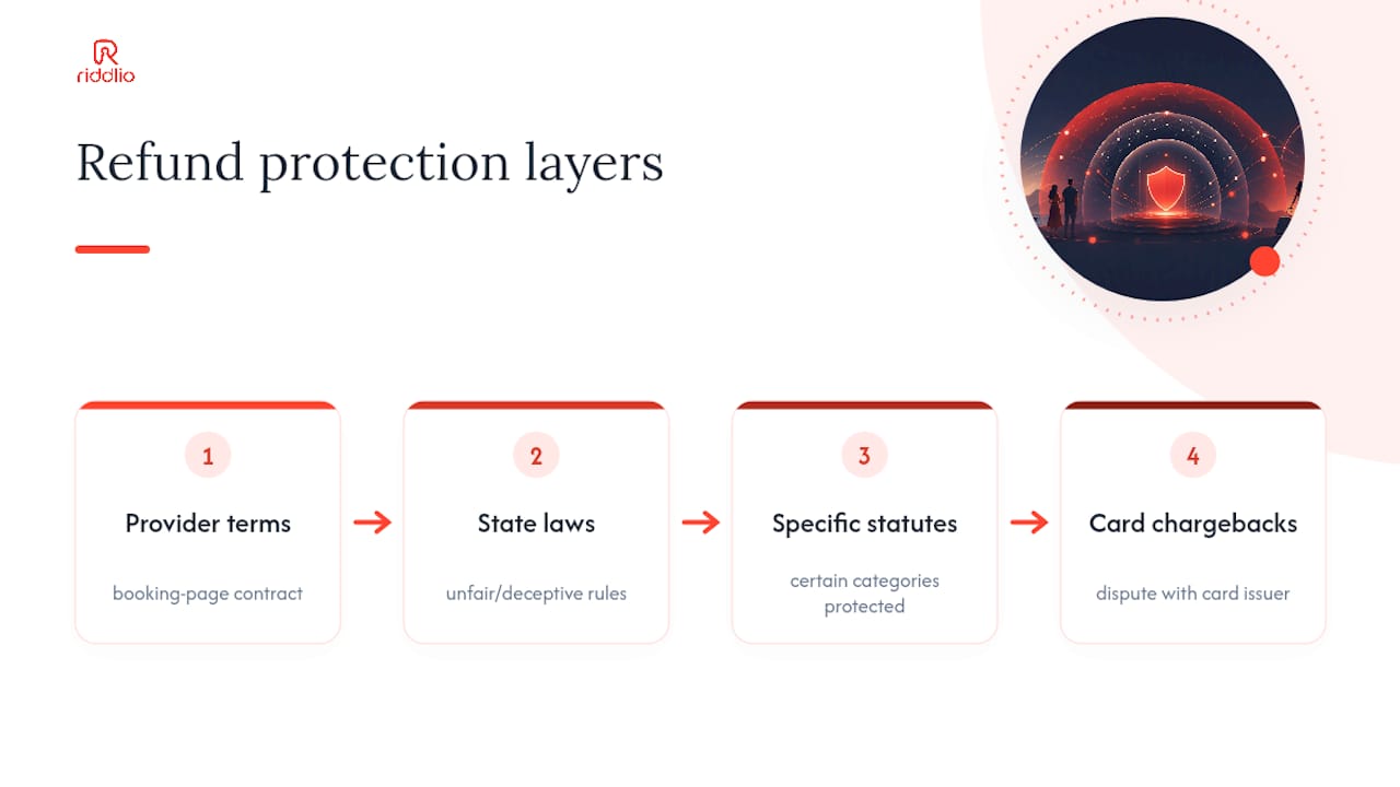 Legal rights and consumer protection regulations related to refunds — overview diagram