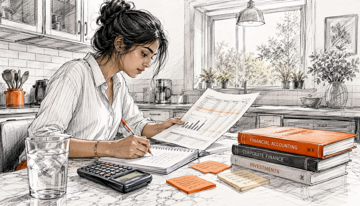Woman calculating investment cash flows