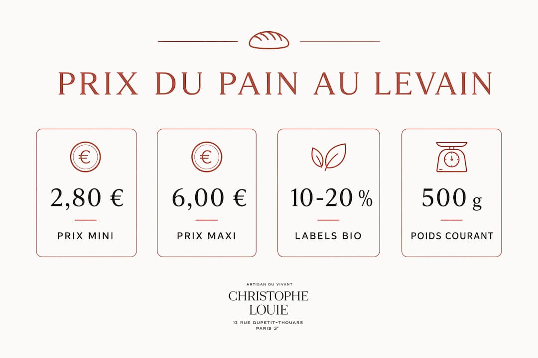 Découvrez en un coup d'œil les éléments clés qui influencent le prix du pain au levain grâce à cette infographie.