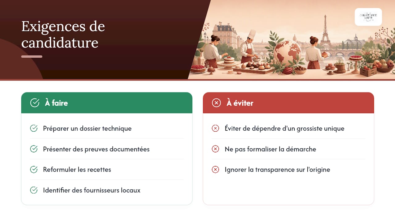 Schéma illustrant les étapes et les critères d'évaluation d'un dossier de candidature