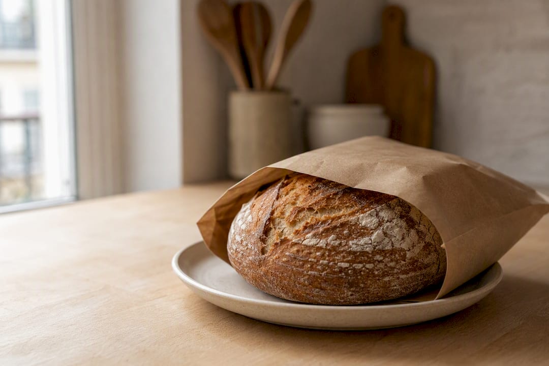 Pains au levain avec un emballage écologique minimal