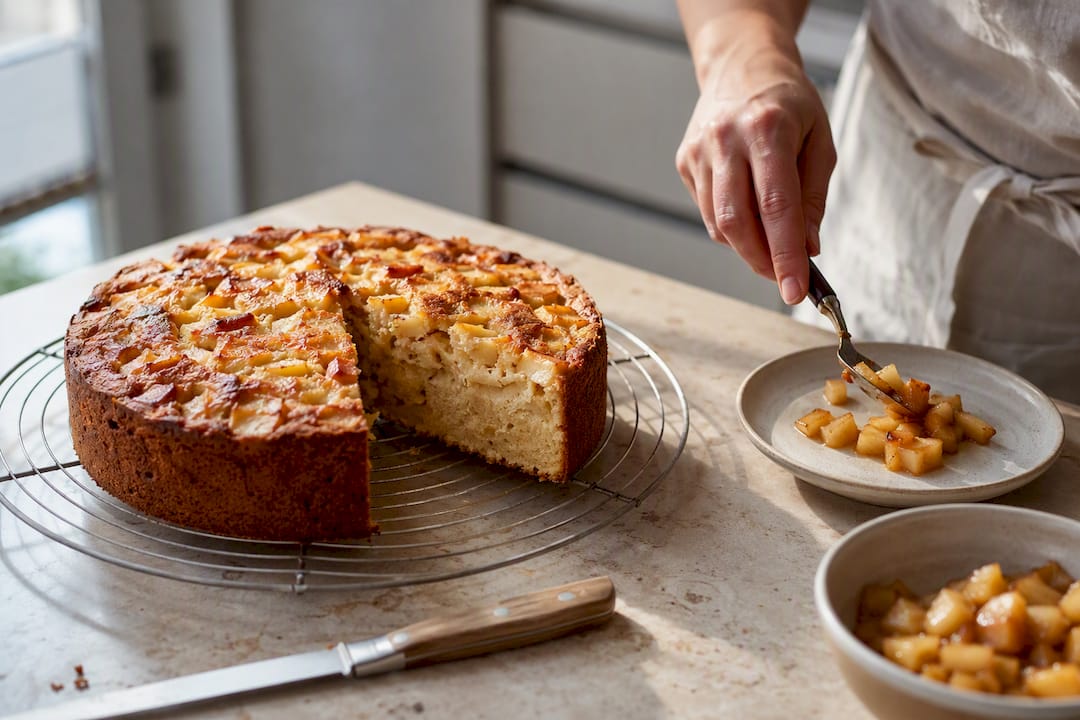 Gâteau moelleux aux pommes au levain