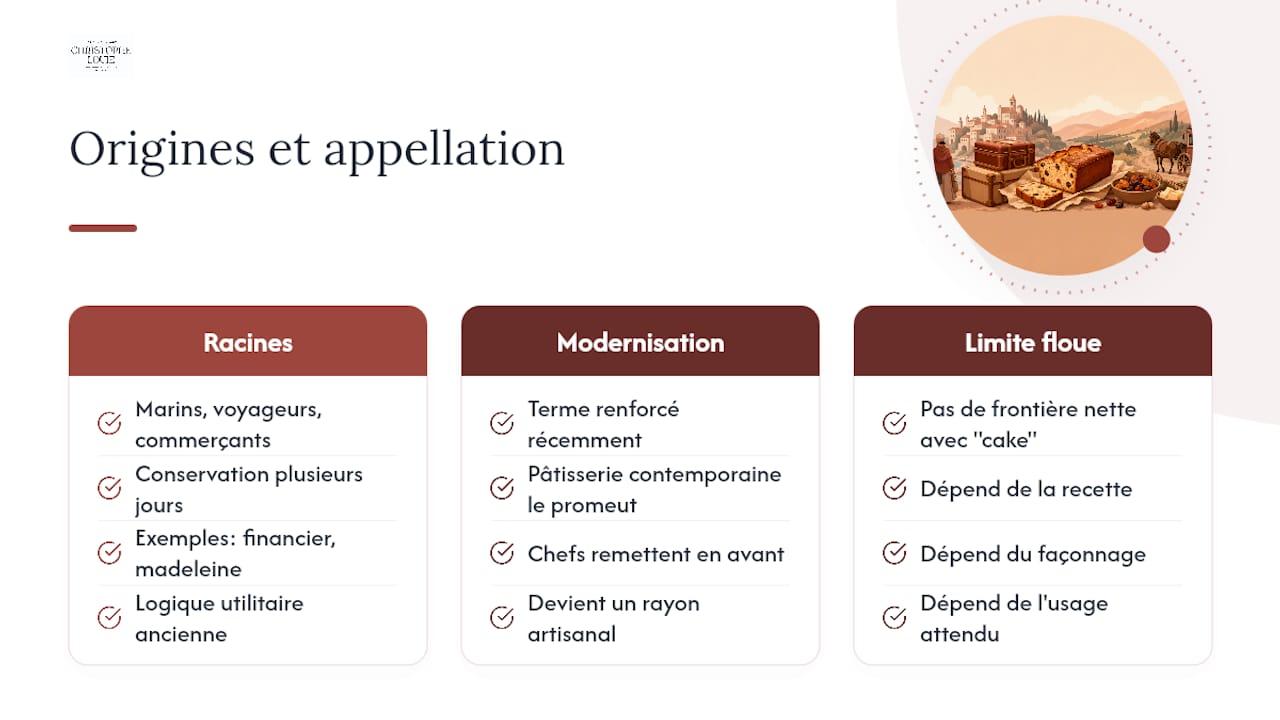 D'où vient vraiment l'appellation « gâteau de voyage » ? — overview diagram