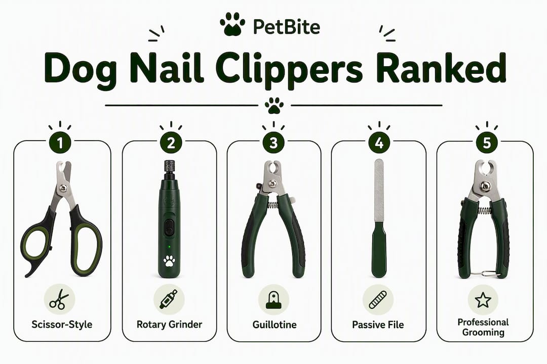 Infographic ranking dog nail clipper types