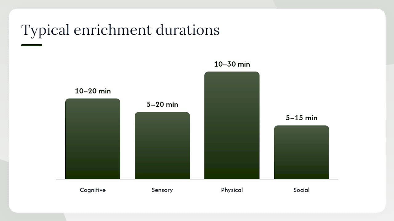 Diagram comparing five enrichment types for dogs