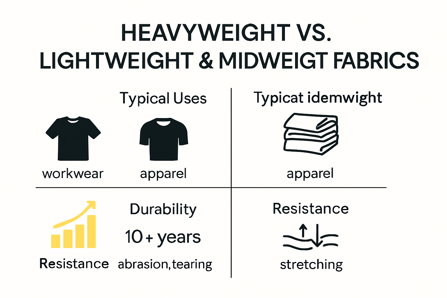 Comparison of fabric weights and durability benefits
