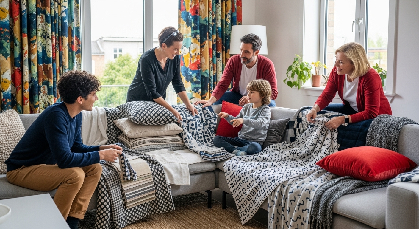 home decor fabric, fabric swatches, interior design